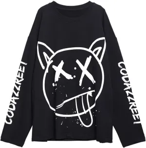 Gothic Cartoon Horror Graphic T-Shirt Women Character Print Loose Punk Japanese Pullover Top Harajuku Street Tees 