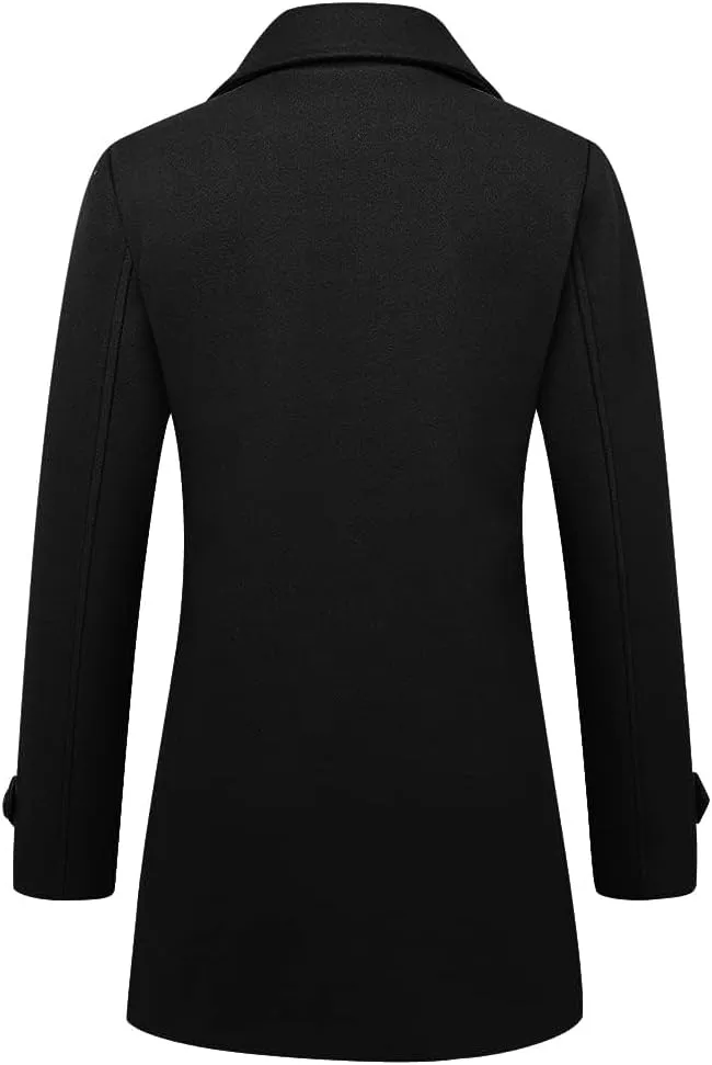 IDEALSANXUN Womens Fall Winter Wool Coats Peacoat Double Breasted Trench Coats
