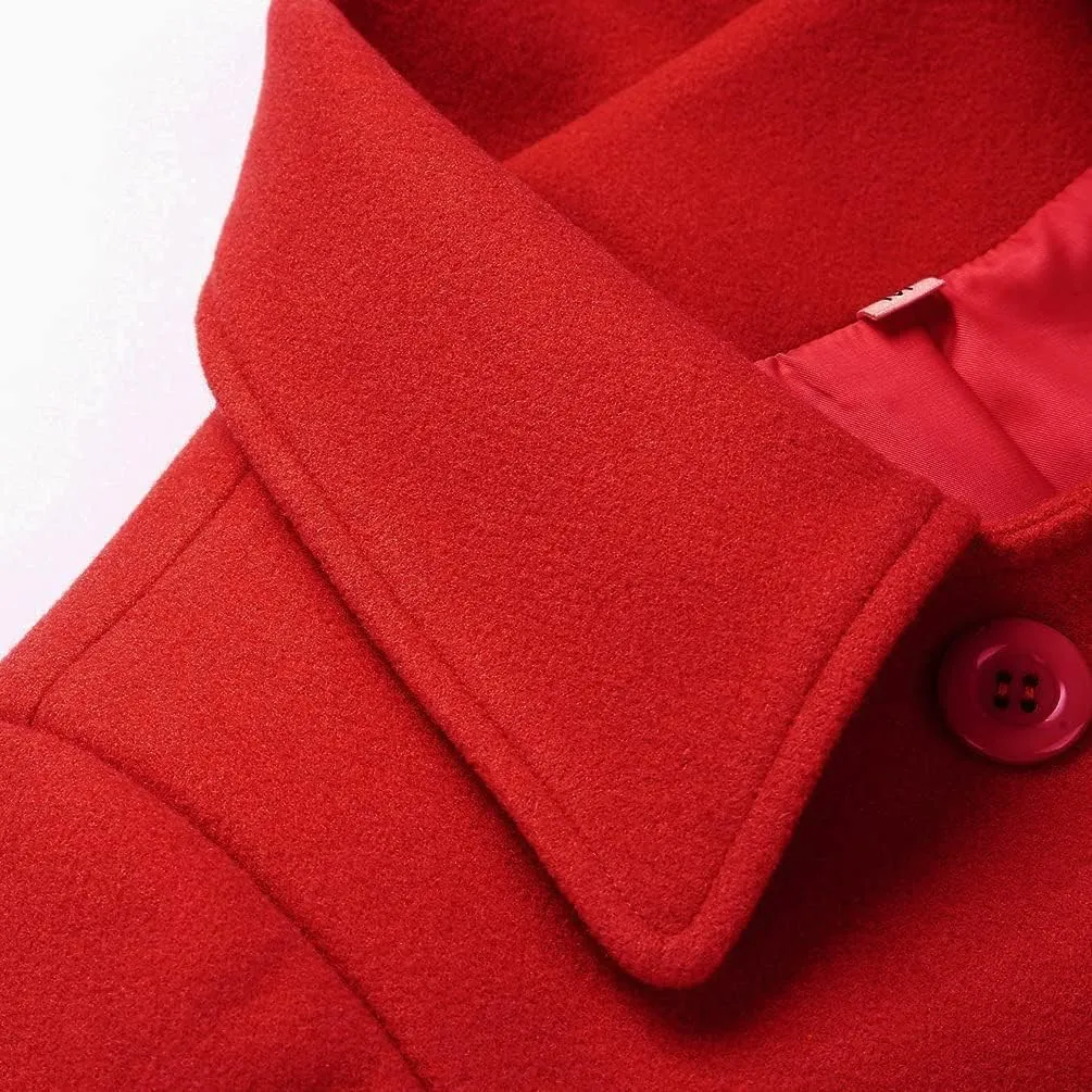 IDEALSANXUN Womens Fall Winter Wool Coats Peacoat Double Breasted Trench Coats