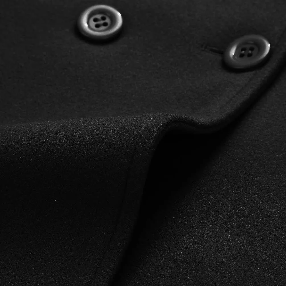IDEALSANXUN Womens Fall Winter Wool Coats Peacoat Double Breasted Trench Coats