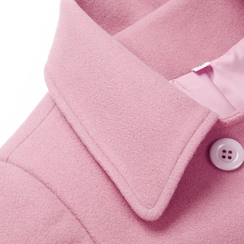 IDEALSANXUN Womens Fall Winter Wool Coats Peacoat Double Breasted Trench Coats
