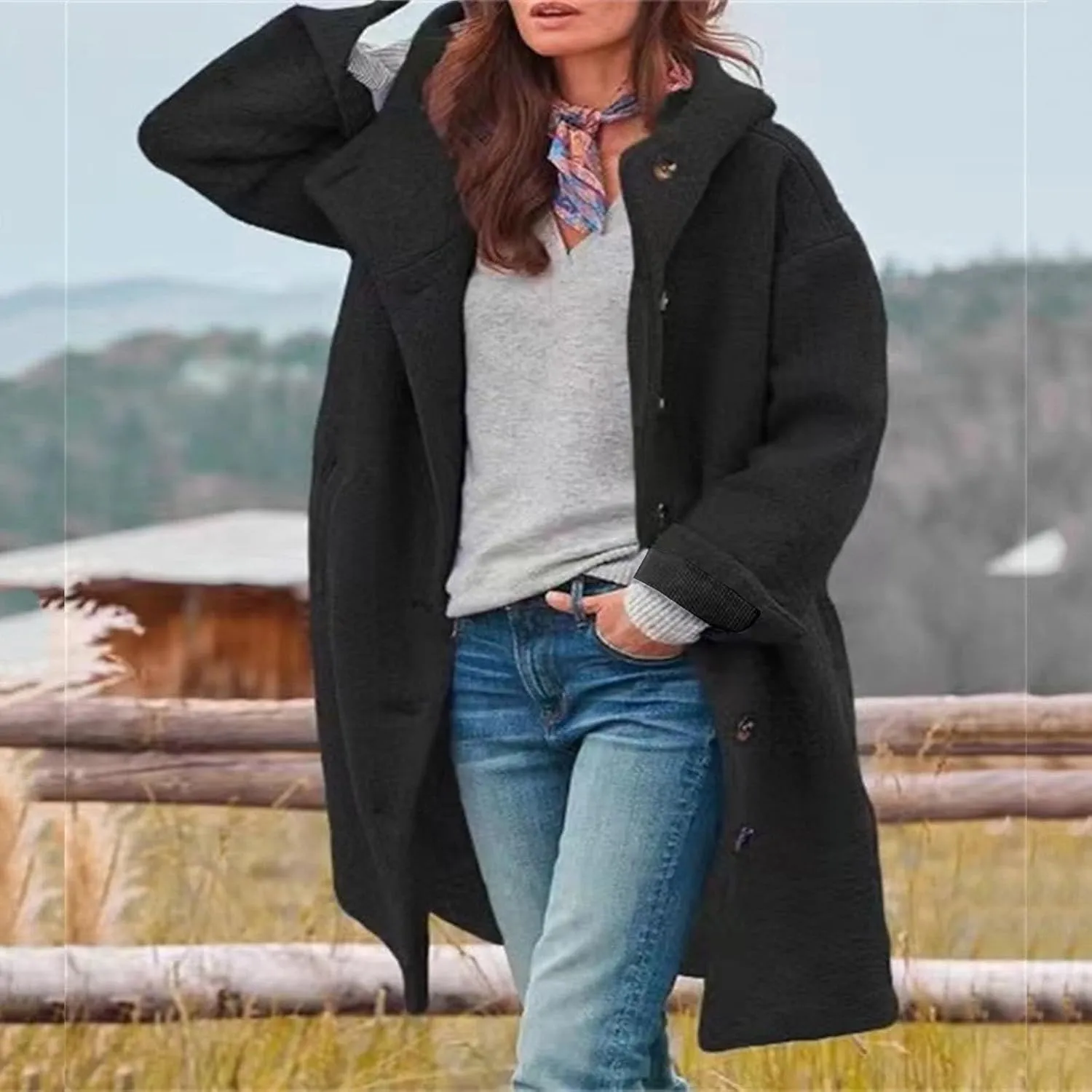 JOFOW trench coat women wool coats for women long coat women womens dress coat