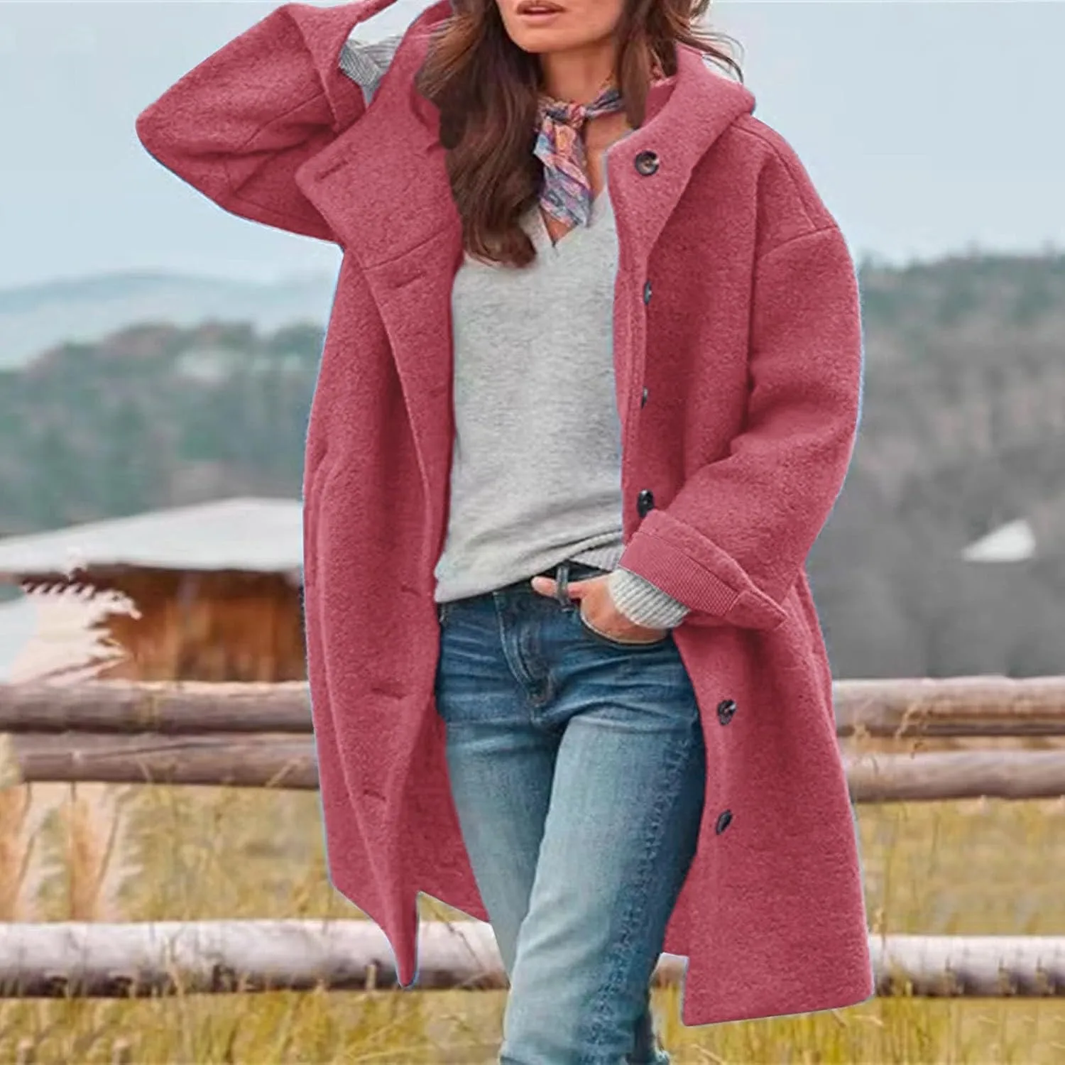 JOFOW trench coat women wool coats for women long coat women womens dress coat