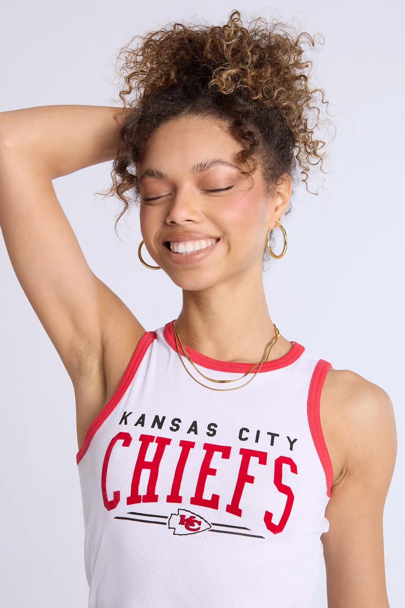 Kansas City Chiefs Graphic Ribbed High Neck Tank Top