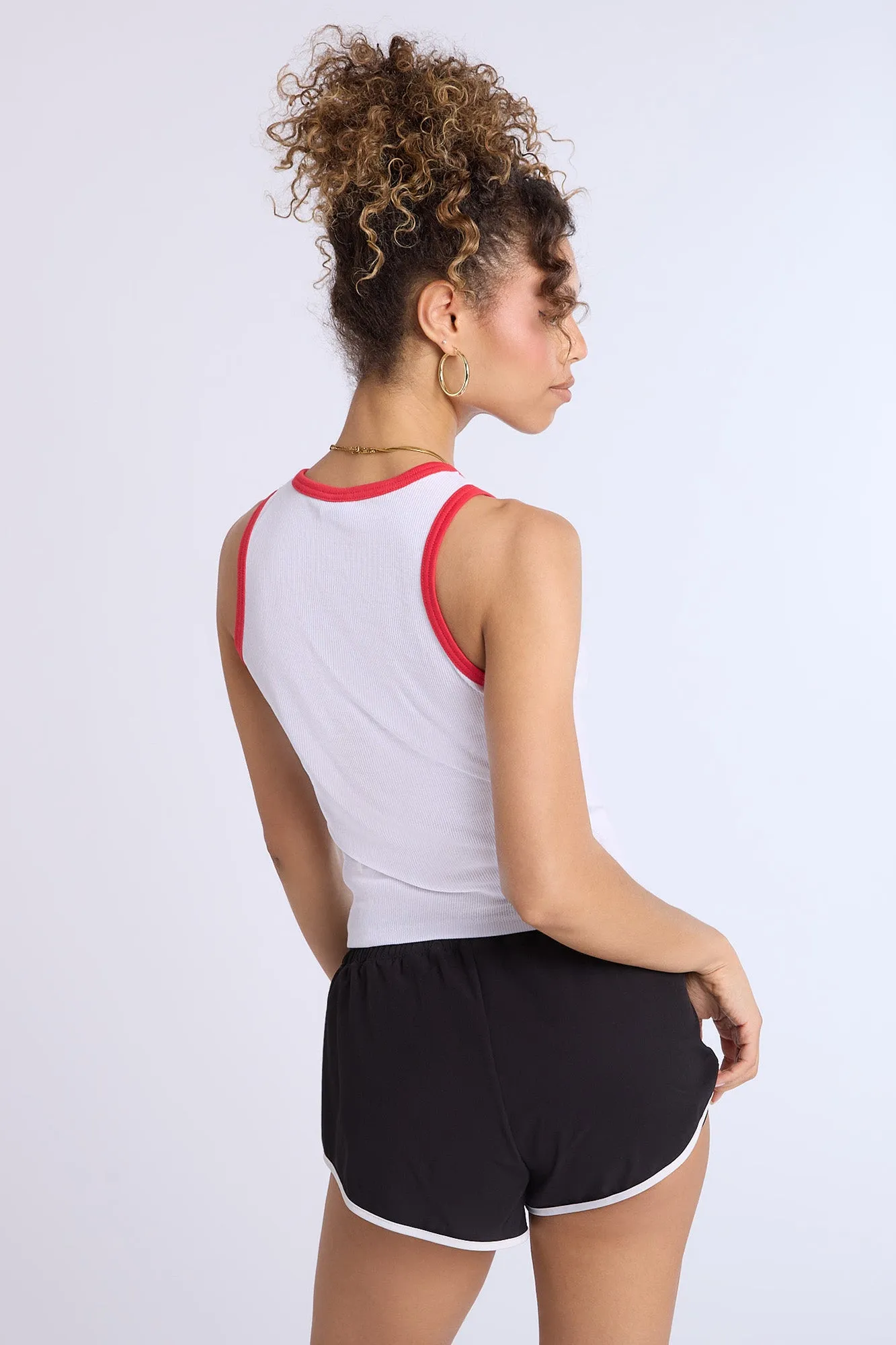 Kansas City Chiefs Graphic Ribbed High Neck Tank Top