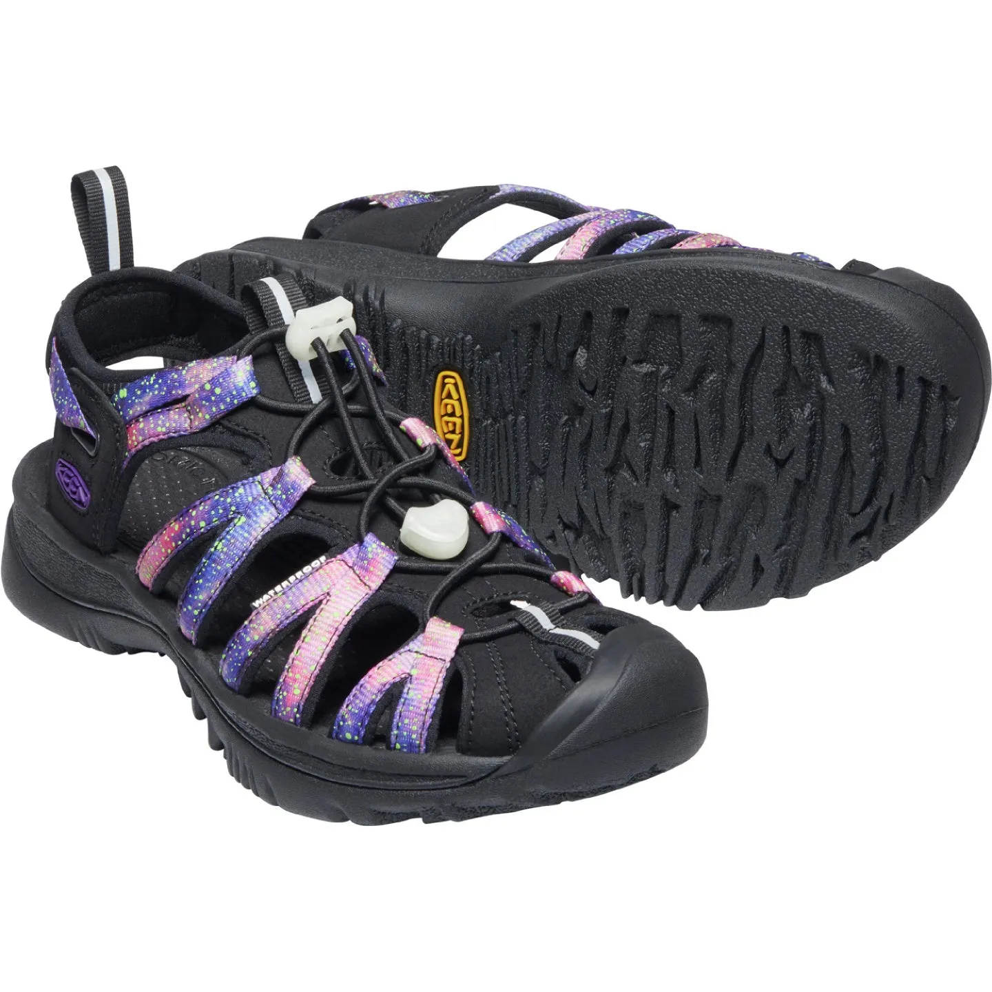 Keen Women's Whisper Sandal Black/Purple (Glow in the Dark) - Women's