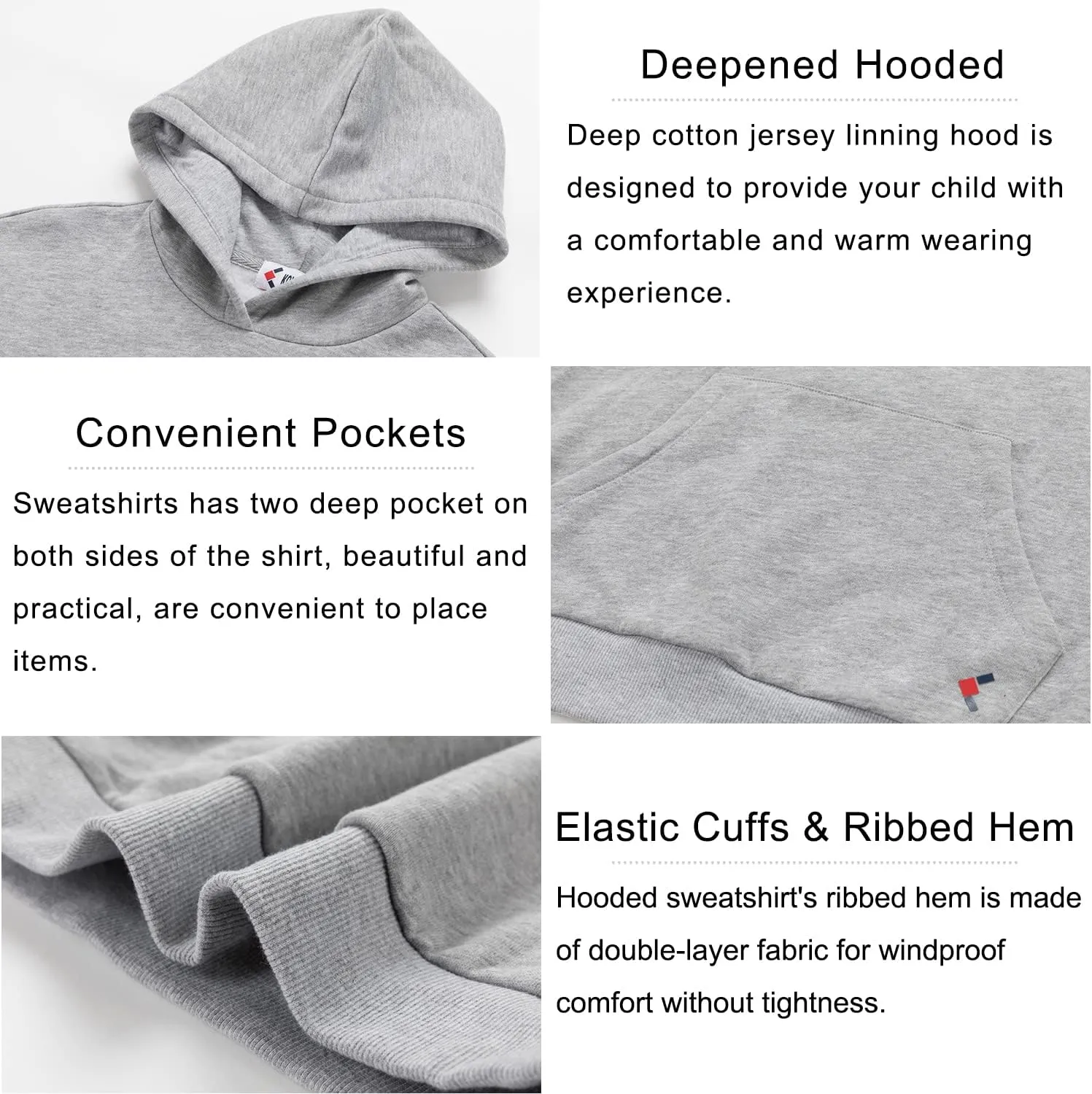 Kids Basic Sweatshirts Soft Brushed Fleece Pullover Hoodie Classic for Boys and Girls (3-12Years)