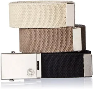 Levi's Unisex-Adult Casual Cut-To-Fit Web Belt Sets - 3 Pack Straps with 1 Interchangeable Buckle