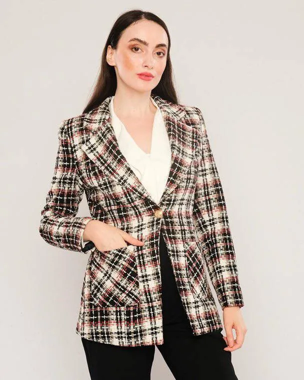 Long Tweed Blazer Jacket