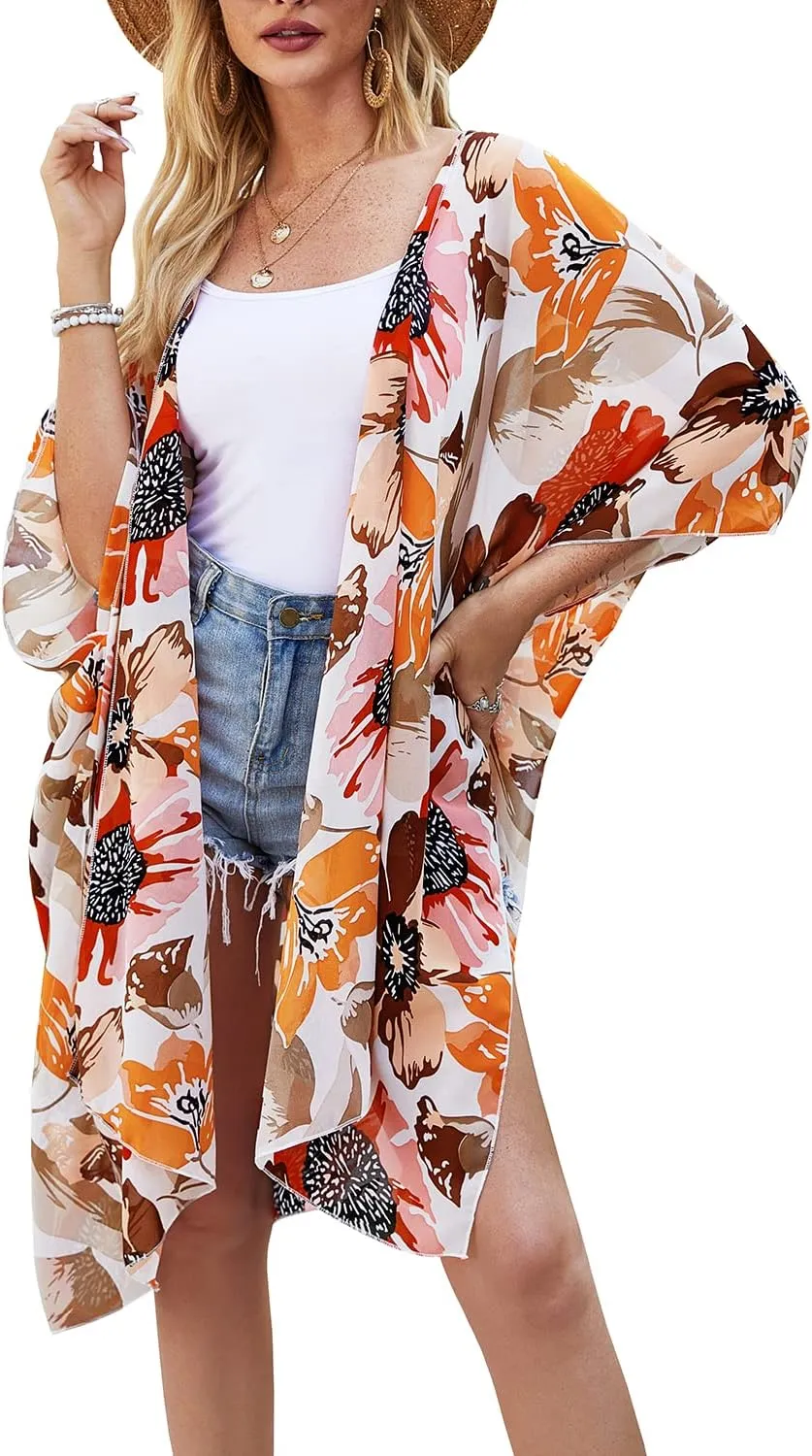 MayBuy Womens Beach Swimwear Swimsuit Bathing Suit Cover Ups Long Kimono Cardigans Dusters