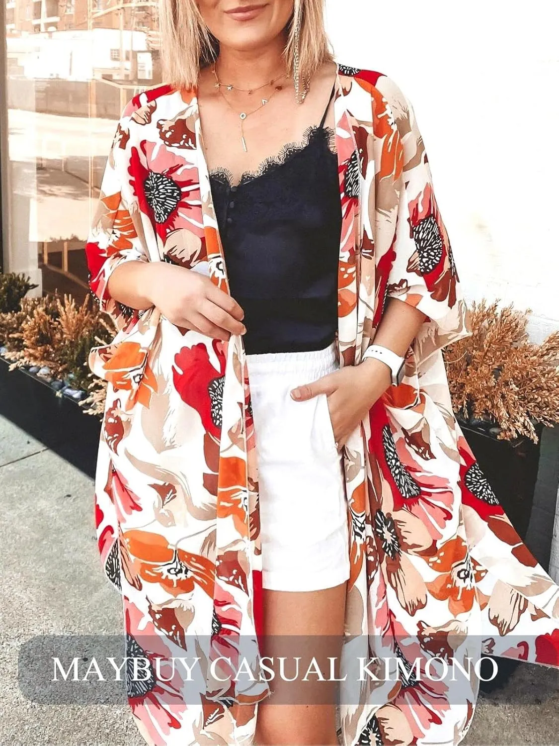 MayBuy Womens Beach Swimwear Swimsuit Bathing Suit Cover Ups Long Kimono Cardigans Dusters