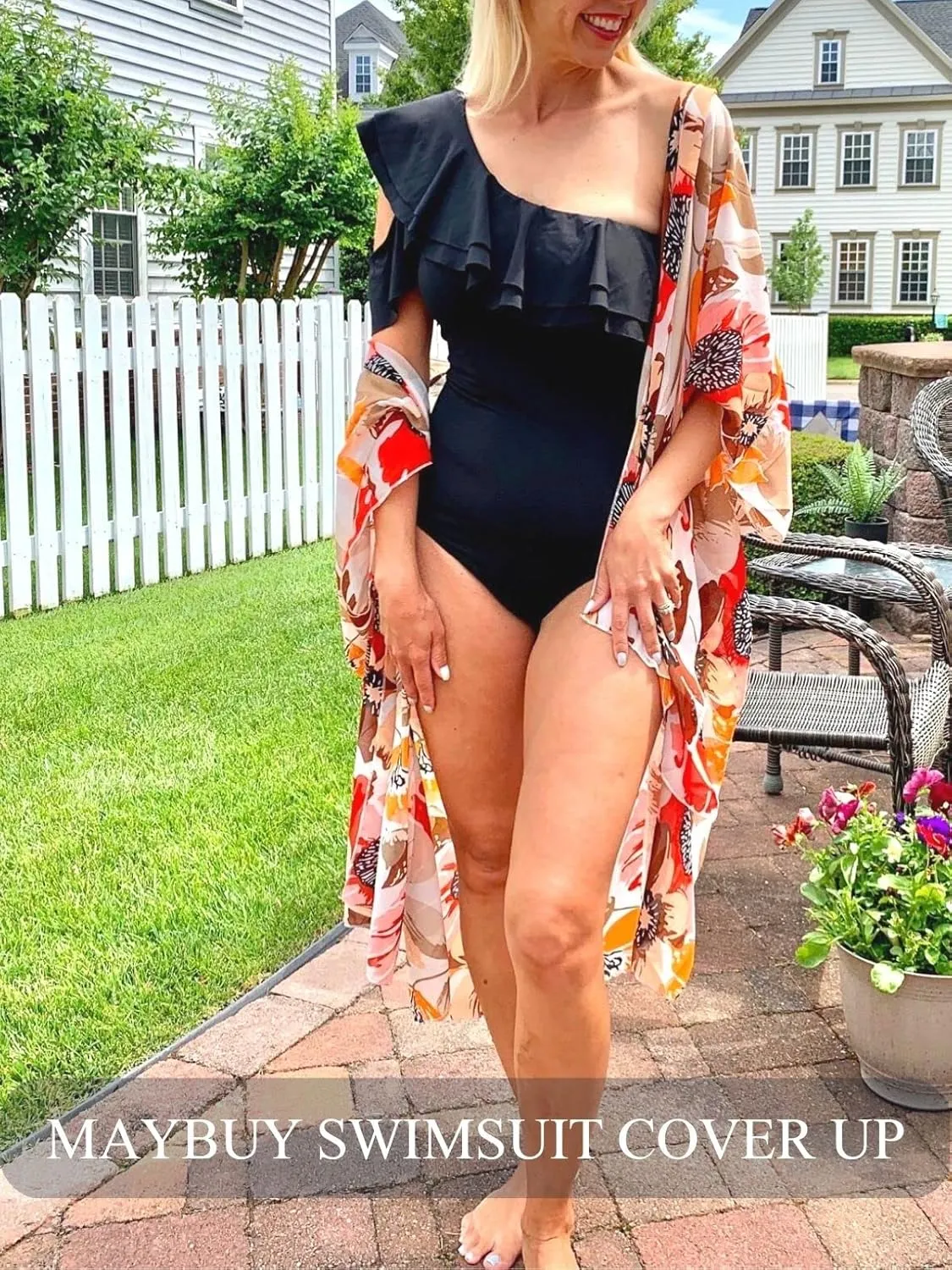 MayBuy Womens Beach Swimwear Swimsuit Bathing Suit Cover Ups Long Kimono Cardigans Dusters