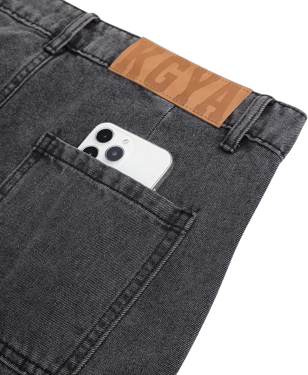Men's Camo Cargo Pants, Tactical Baggy Straight Wide Legs Denim Work Military Trousers