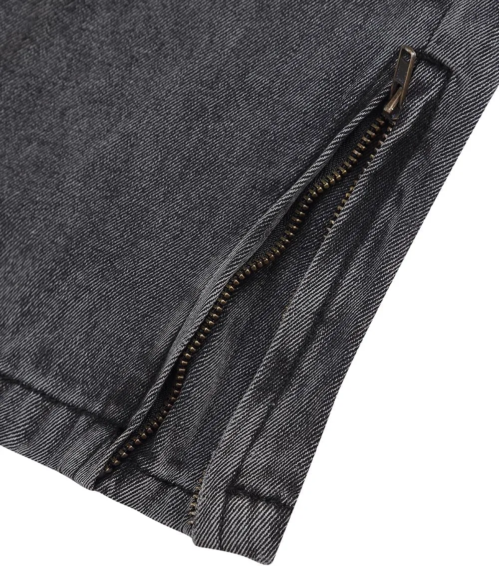 Men's Camo Cargo Pants, Tactical Baggy Straight Wide Legs Denim Work Military Trousers