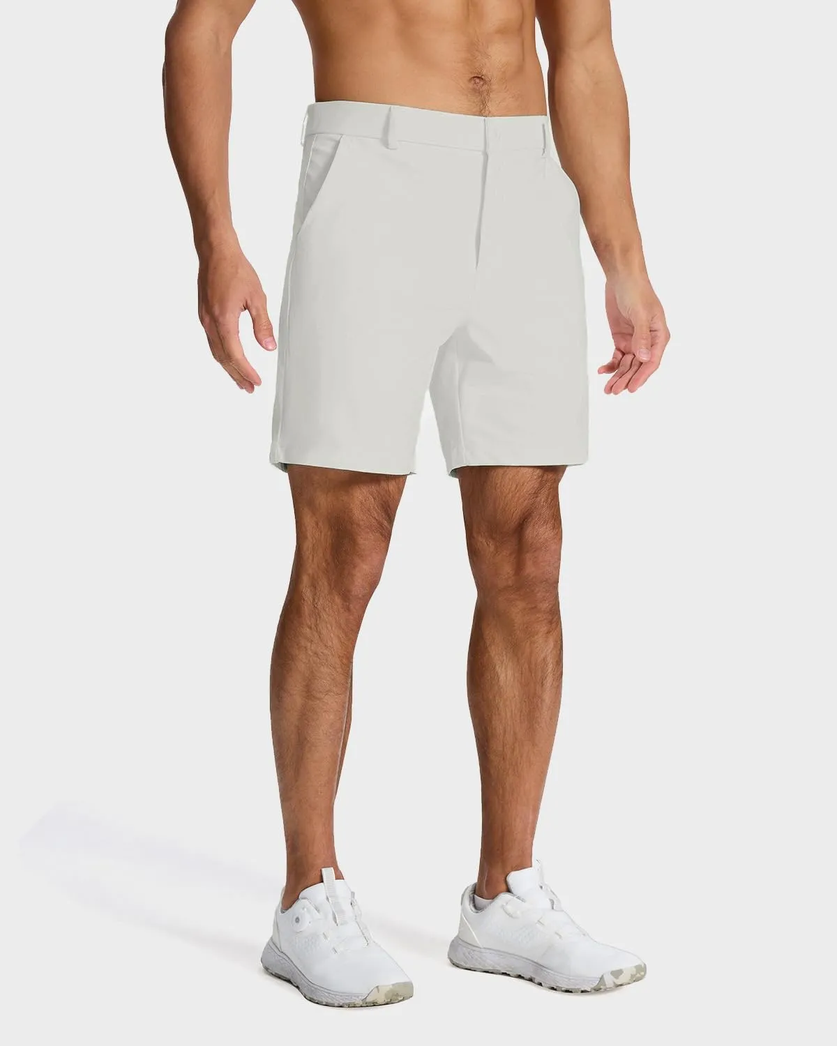 Men's Classic Fit 7/11 Inch Golf Shorts Lightweight Long Stretch Hiking Short with 4 Pockets for Casual Work