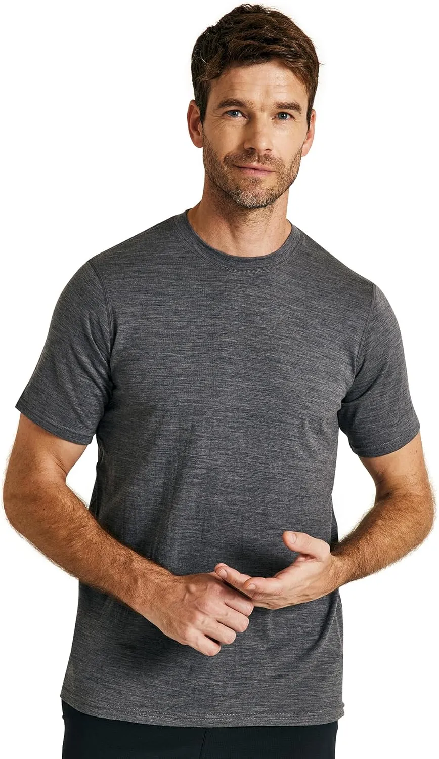 METARINO Mens Merino Wool T-Shirt Short Sleeve Athletic Tees Lightweight Base Layer Undershirt for Running,Workout