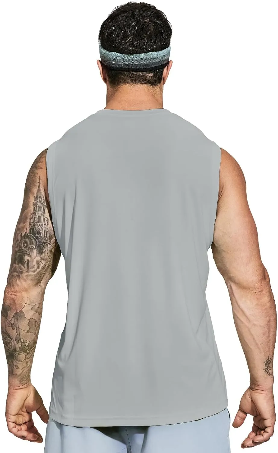 MIER Men's Workout Tank Tops UPF 50  Swim Shirts Quick Dry Running Sleeveless UV Protection Muscle Tees