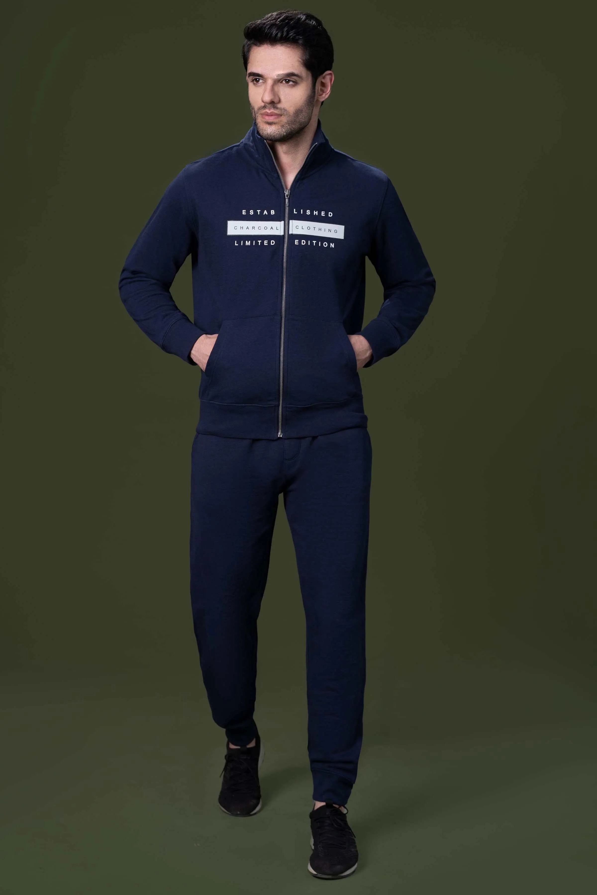 MOCK NECK JACKET NAVY