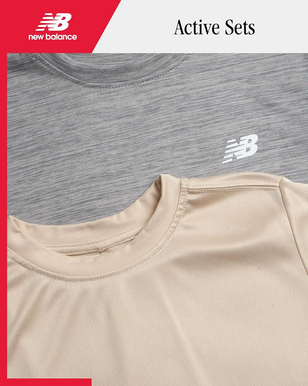 New Balance Boys' Active T-Shirts - 4 Pack Short Sleeve Crew Neck Athletic Performance Dry Fit Shirts for Boys (Sizes: 4-20)
