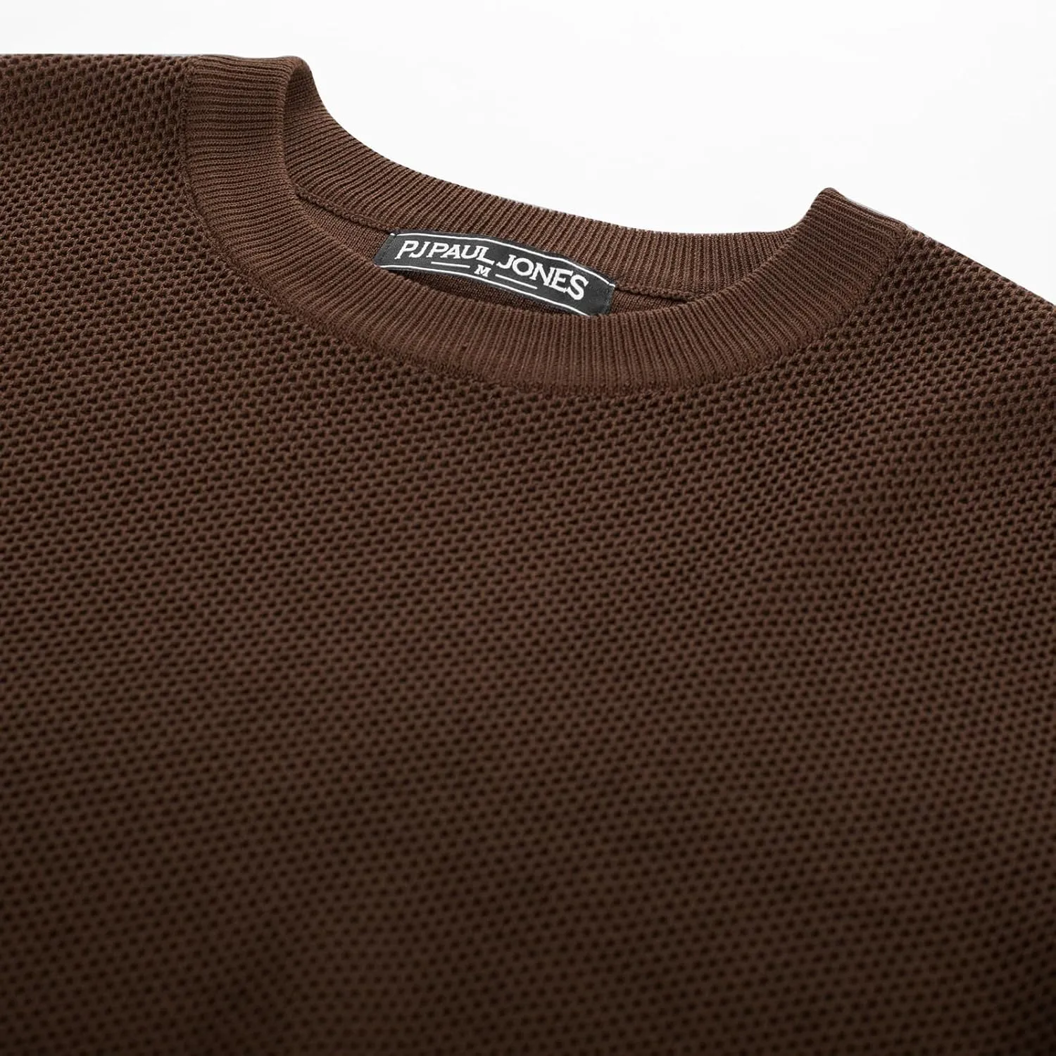 PJ PAUL JONES Men's T-Shirts Casual Knit Short Sleeve Crewneck Honeycomb Waffle Solid Knitted Pullover Tees