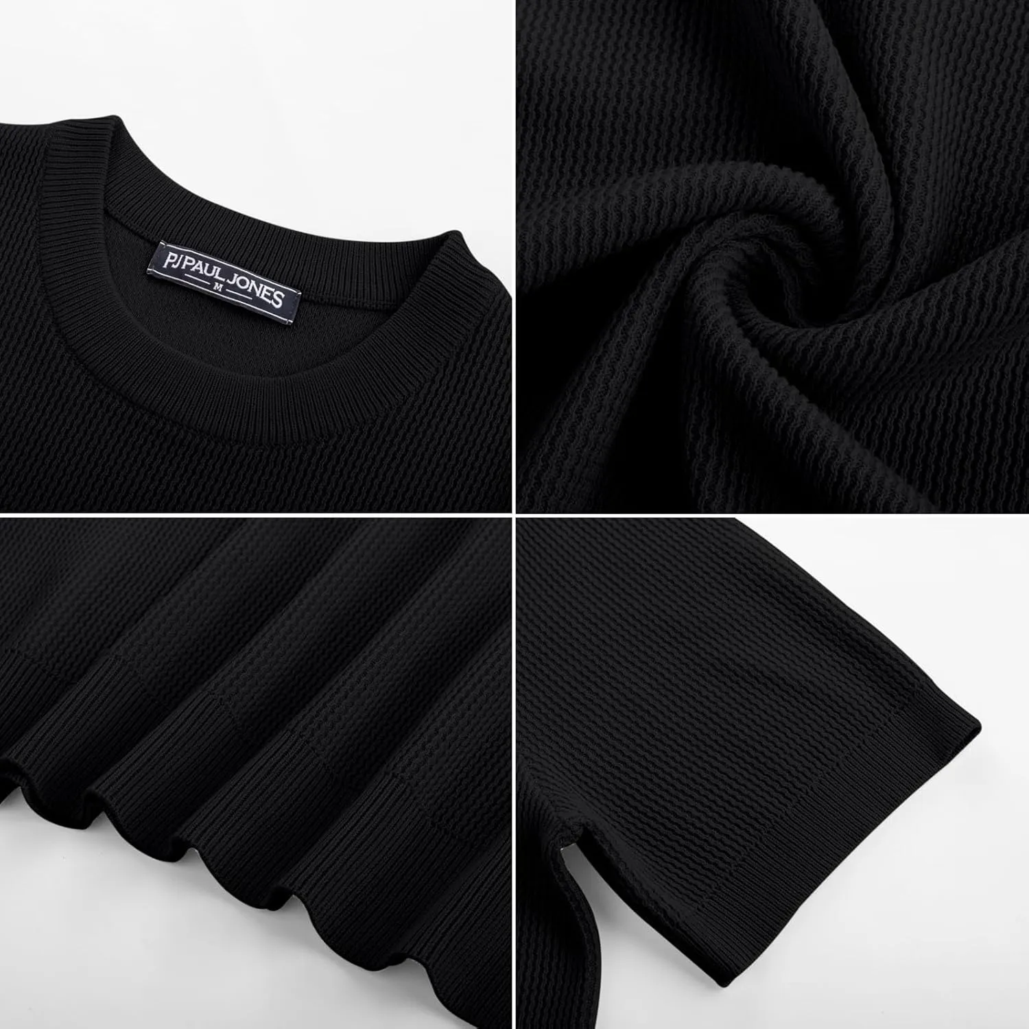 PJ PAUL JONES Mens T-Shirts Knit Short Sleeve Crewneck Shirt Casual Textured Pullover Tees