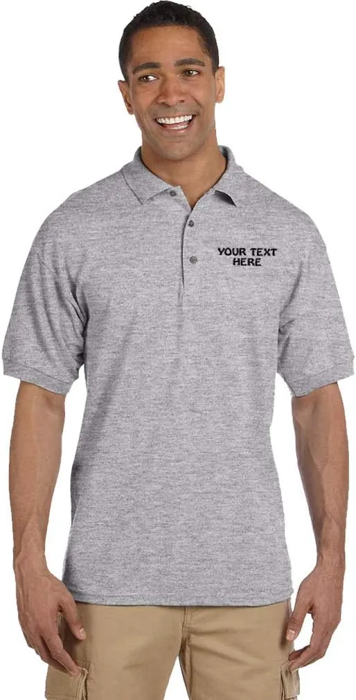 Polo Shirts for Men Custom Personalized Text Cotton Short Sleeves Golf Tees