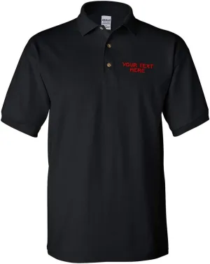 Polo Shirts for Men Custom Personalized Text Cotton Short Sleeves Golf Tees
