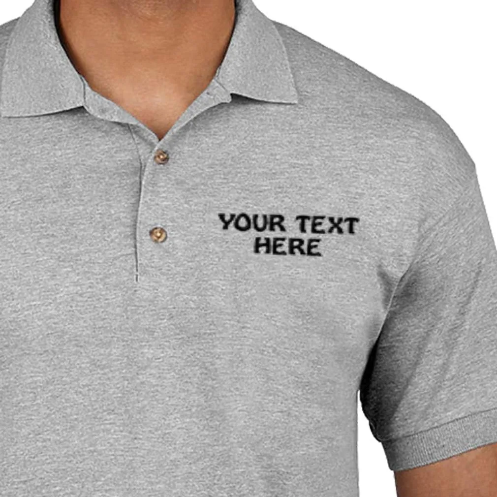 Polo Shirts for Men Custom Personalized Text Cotton Short Sleeves Golf Tees