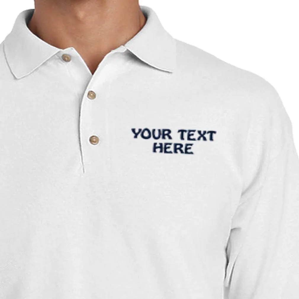 Polo Shirts for Men Custom Personalized Text Cotton Short Sleeves Golf Tees