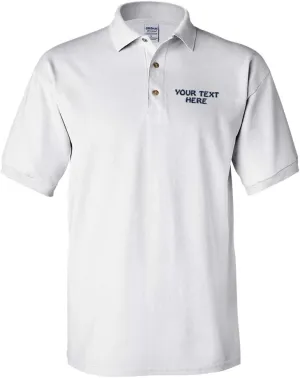 Polo Shirts for Men Custom Personalized Text Cotton Short Sleeves Golf Tees