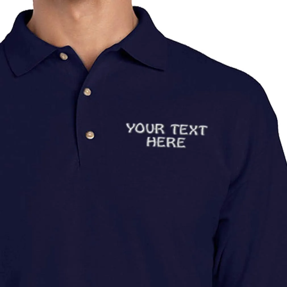 Polo Shirts for Men Custom Personalized Text Cotton Short Sleeves Golf Tees