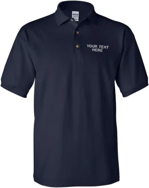 Polo Shirts for Men Custom Personalized Text Cotton Short Sleeves Golf Tees