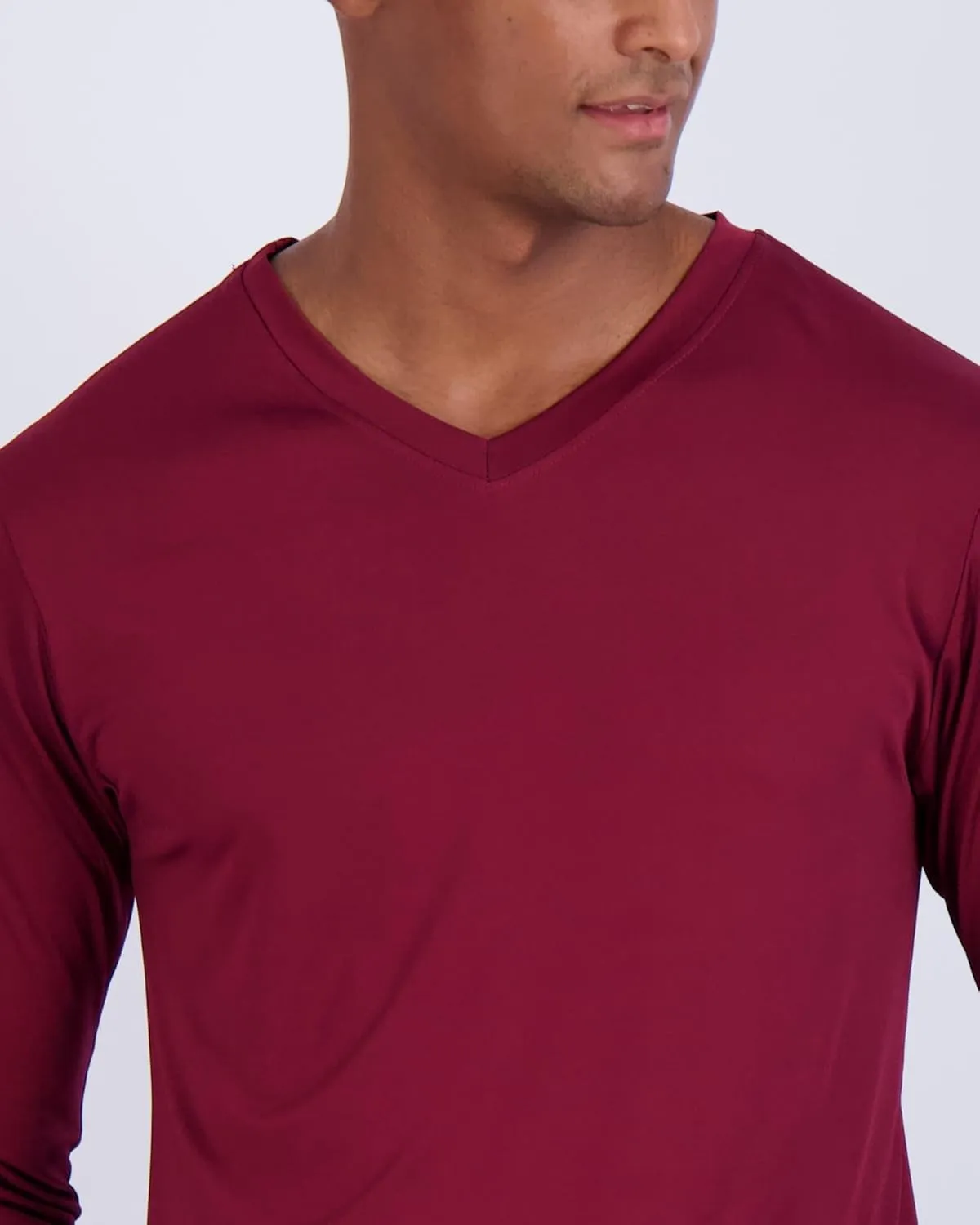Real Essentials 4 Pack: Men's Dry Fit Long Sleeve V-Neck Active T-Shirt - Athletic Outdoor UPF 50  (Available in Big & Tall)