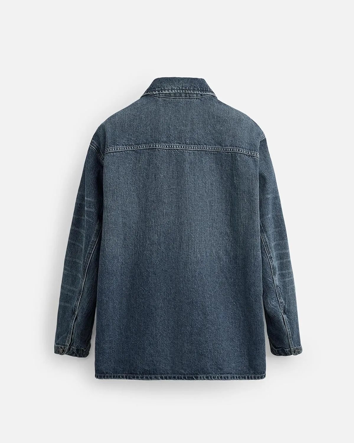 SCOFEEL Men's Denim Jacket Long Sleeve Button Down Overshirt Distressed Paint Splatter Washed Jean Jacket with Pockets