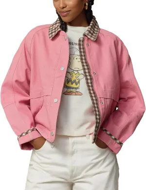 SCOFEEL Women's Crop Denim Jacket Zipper Snap Button Collared Loose Fit Outfit Trendy Jean Coat with Pockets