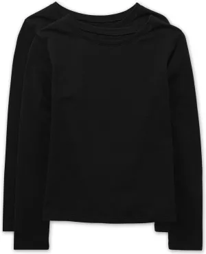 The Children's Place girls Long Sleeve Basic Layering T shirt 2 Pack