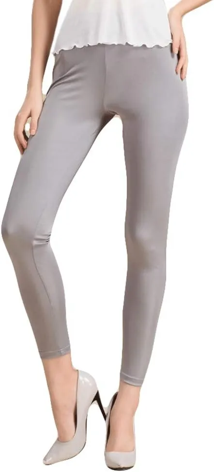 Women 100% Pure Silk Underwear Shirt Stretchy Legging Safety Wear Home Wear Cropped Pants