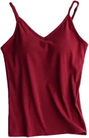 Women Cotton Large Size No Steel Ring Integrated Camisole Bottoming Shirt Slim Multicolor Vest