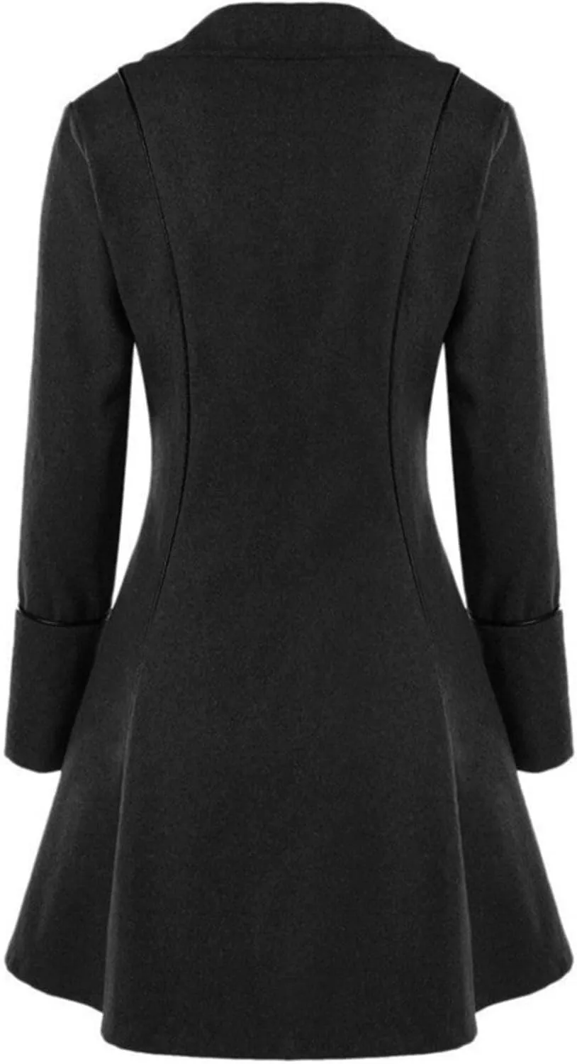 Women Renaissance Steampunk Jacket - Medieval Halloween Costumes Gothic Victorian Pirate Tailcoat Frock Coat