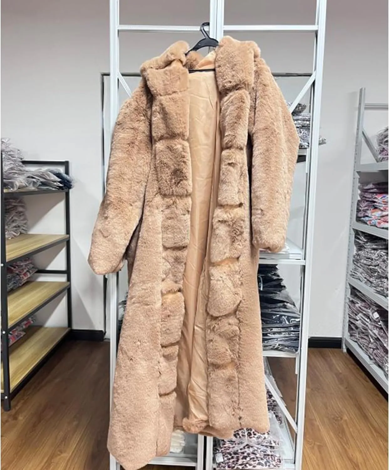 Womens Faux Fur Oversized Winter Coat Plus Size Open Front Long Cardigan Jacket Fleece Lined Sherpa Jacket