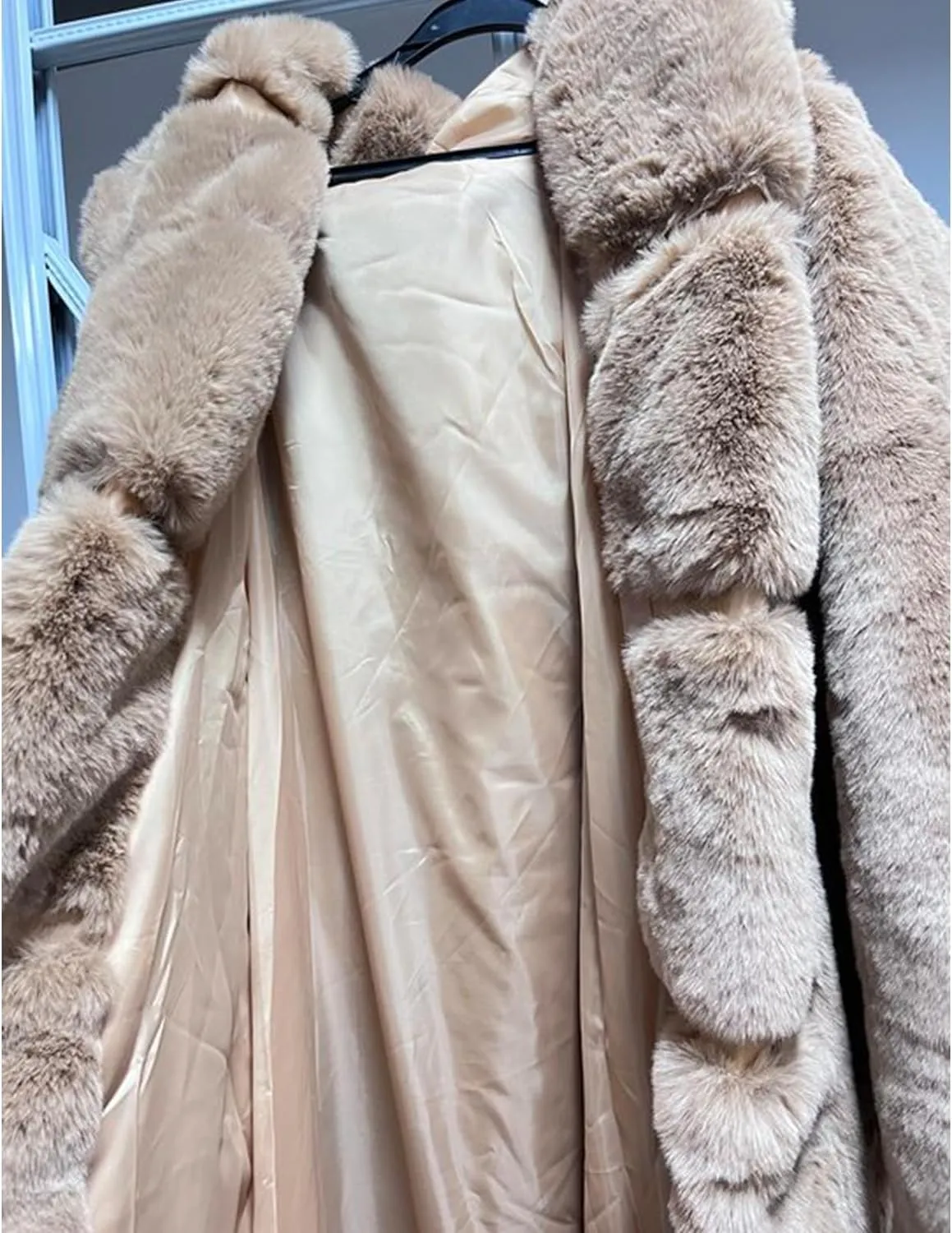 Womens Faux Fur Oversized Winter Coat Plus Size Open Front Long Cardigan Jacket Fleece Lined Sherpa Jacket
