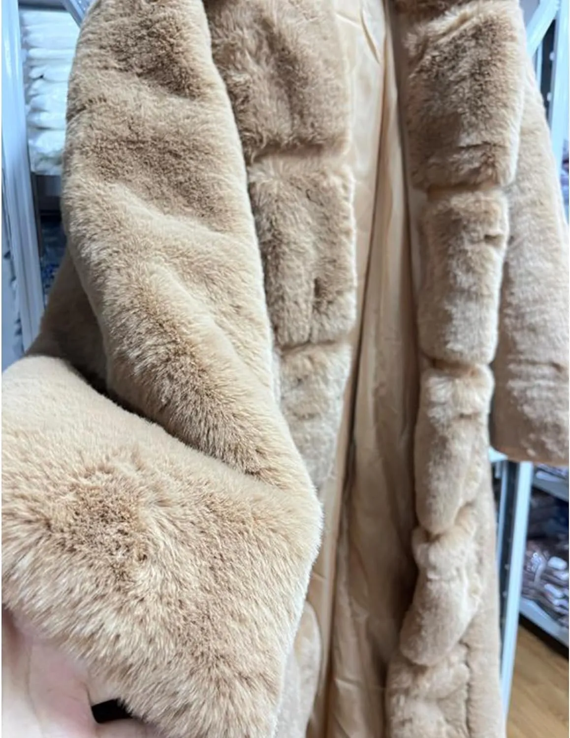 Womens Faux Fur Oversized Winter Coat Plus Size Open Front Long Cardigan Jacket Fleece Lined Sherpa Jacket