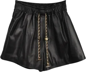 Womens Lace-Up Leather Shorts Punk Style Seasonless Biker Hot Pants