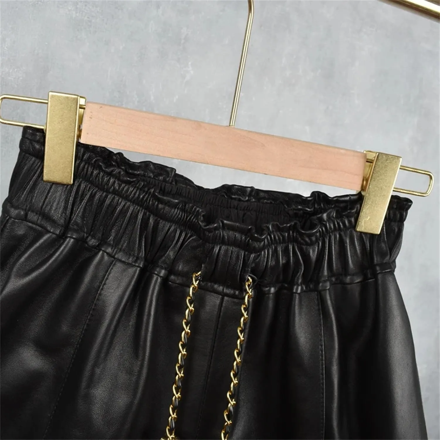 Womens Lace-Up Leather Shorts Punk Style Seasonless Biker Hot Pants
