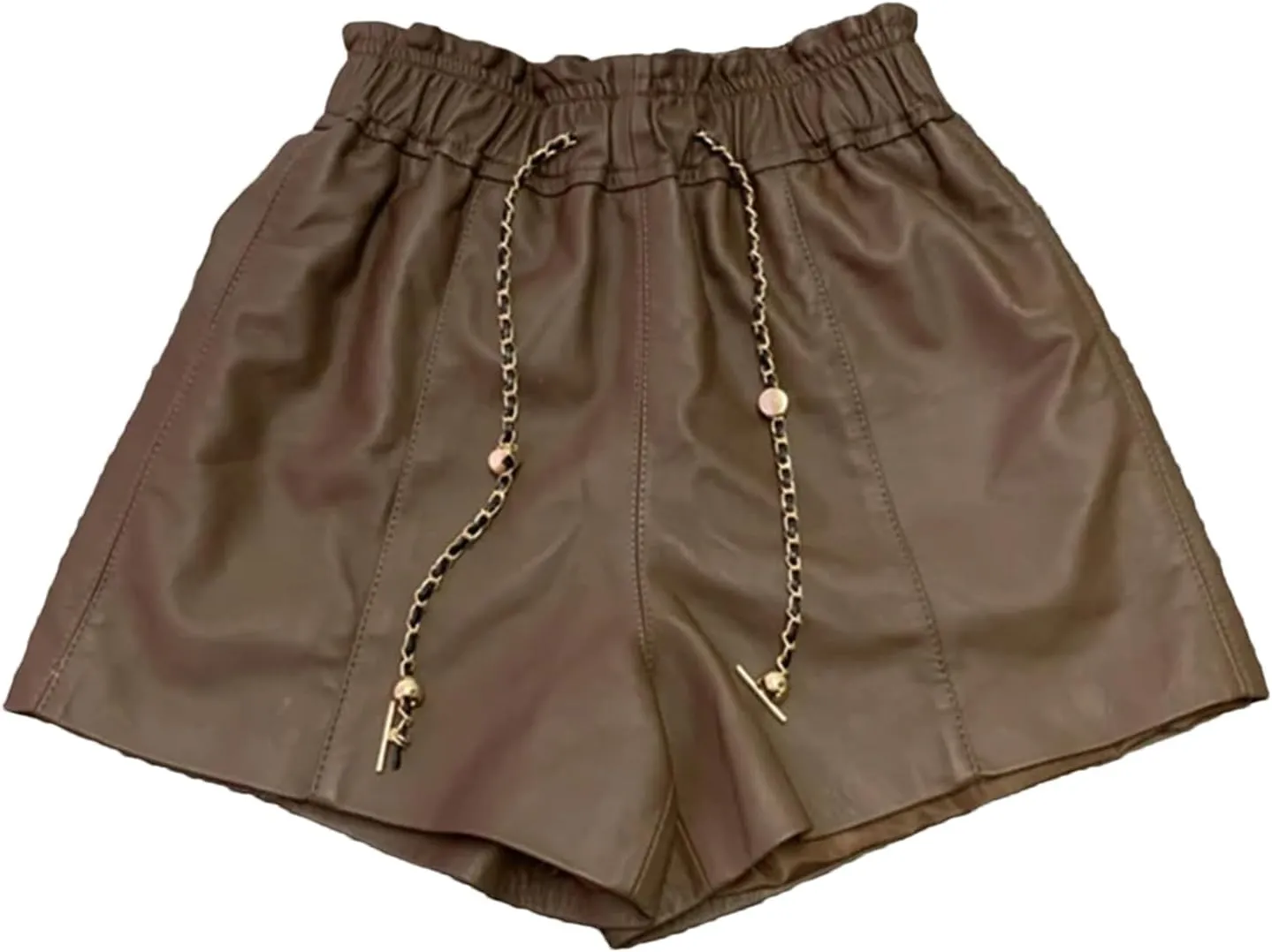 Womens Lace-Up Leather Shorts Punk Style Seasonless Biker Hot Pants