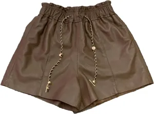 Womens Lace-Up Leather Shorts Punk Style Seasonless Biker Hot Pants