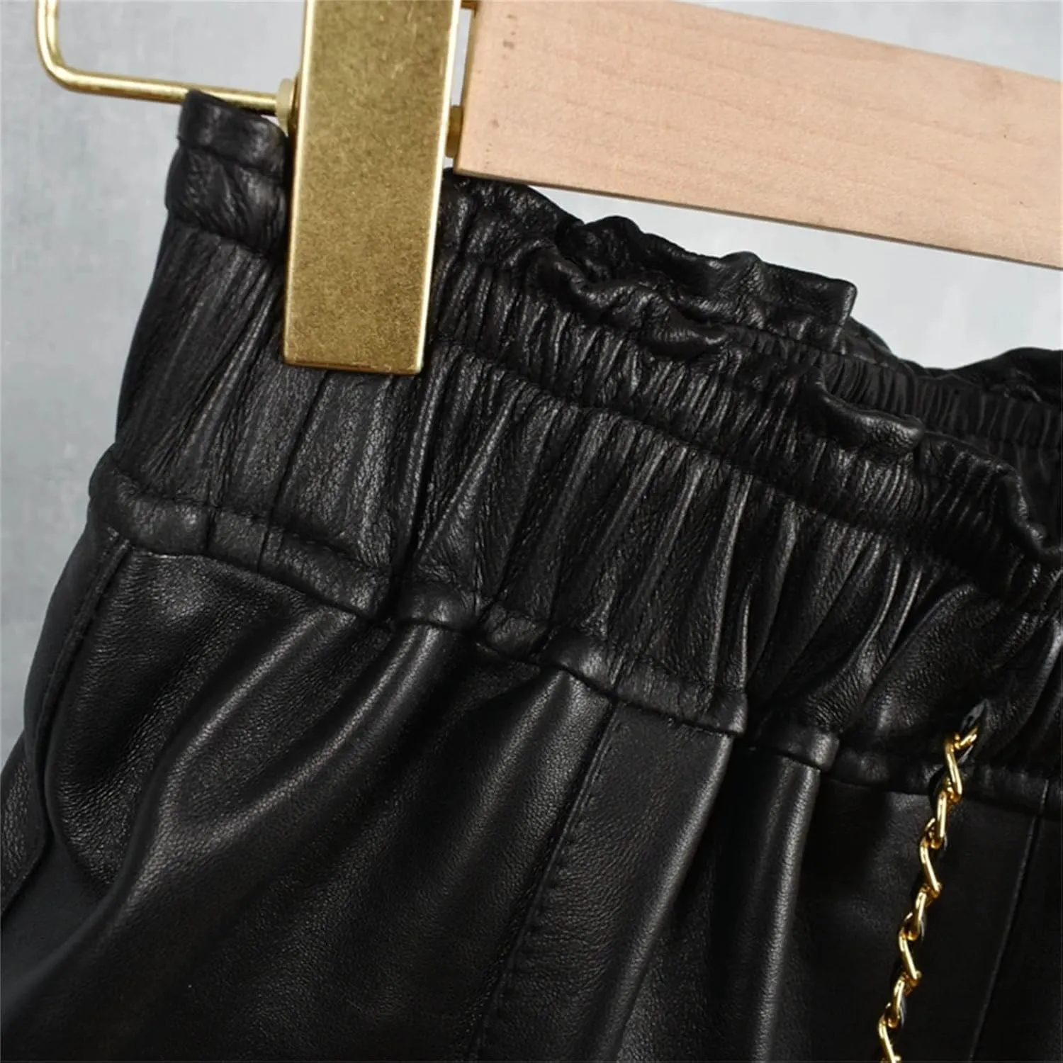 Womens Lace-Up Leather Shorts Punk Style Seasonless Biker Hot Pants