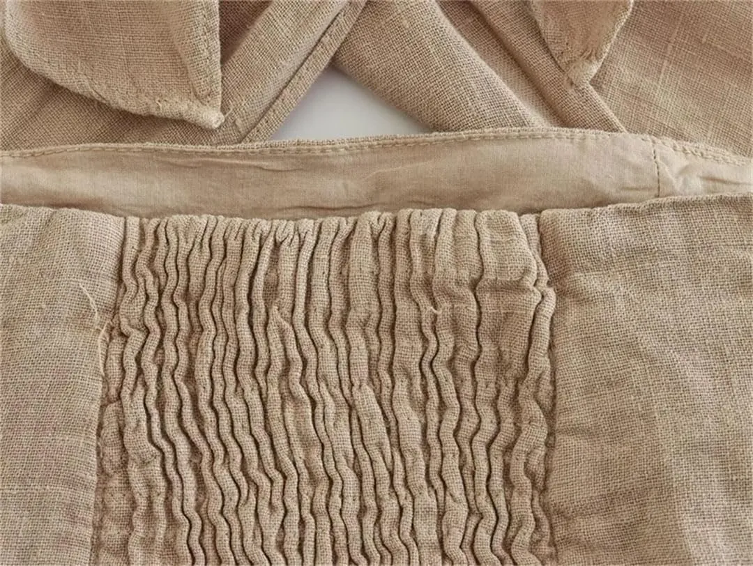 Women's Linen Blend Short Holiday Wind Cross Halter Lace Up Sleeveless Crop Elastic Camis Tank