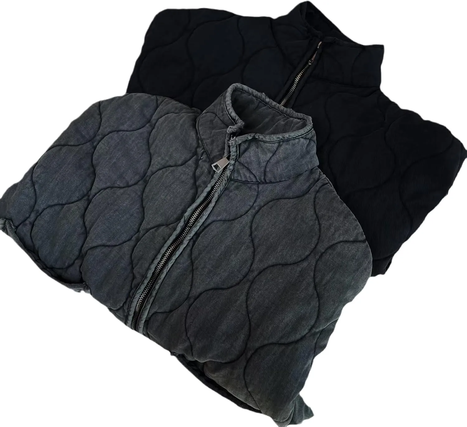 Women's Stand-Up Collar Down Jackets with Pocket Y2k Winter Insulated Vintage Coats Aesthetic Quilted Goth Clothing