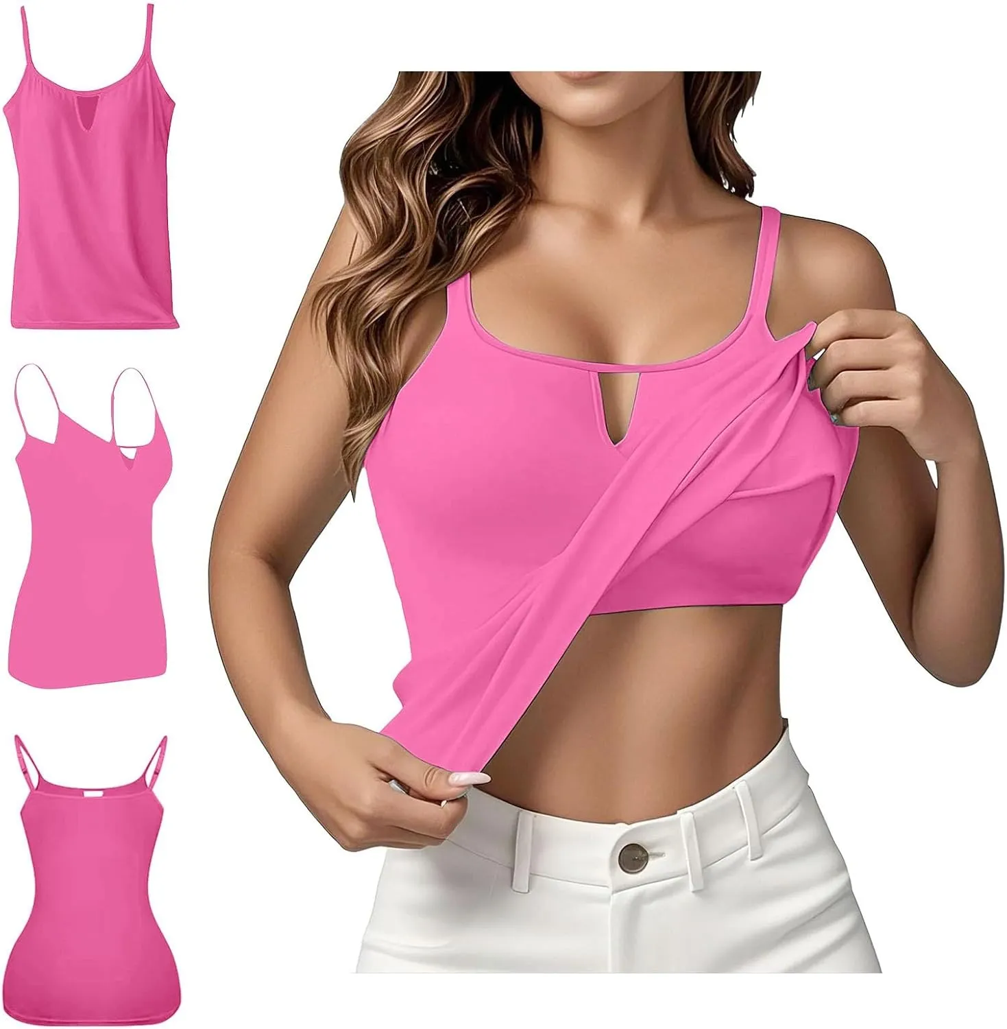 Womens Summer Tank Tops Front Eyelet Camisoles Top Going Out Teen Girls Y2k Workout Cami